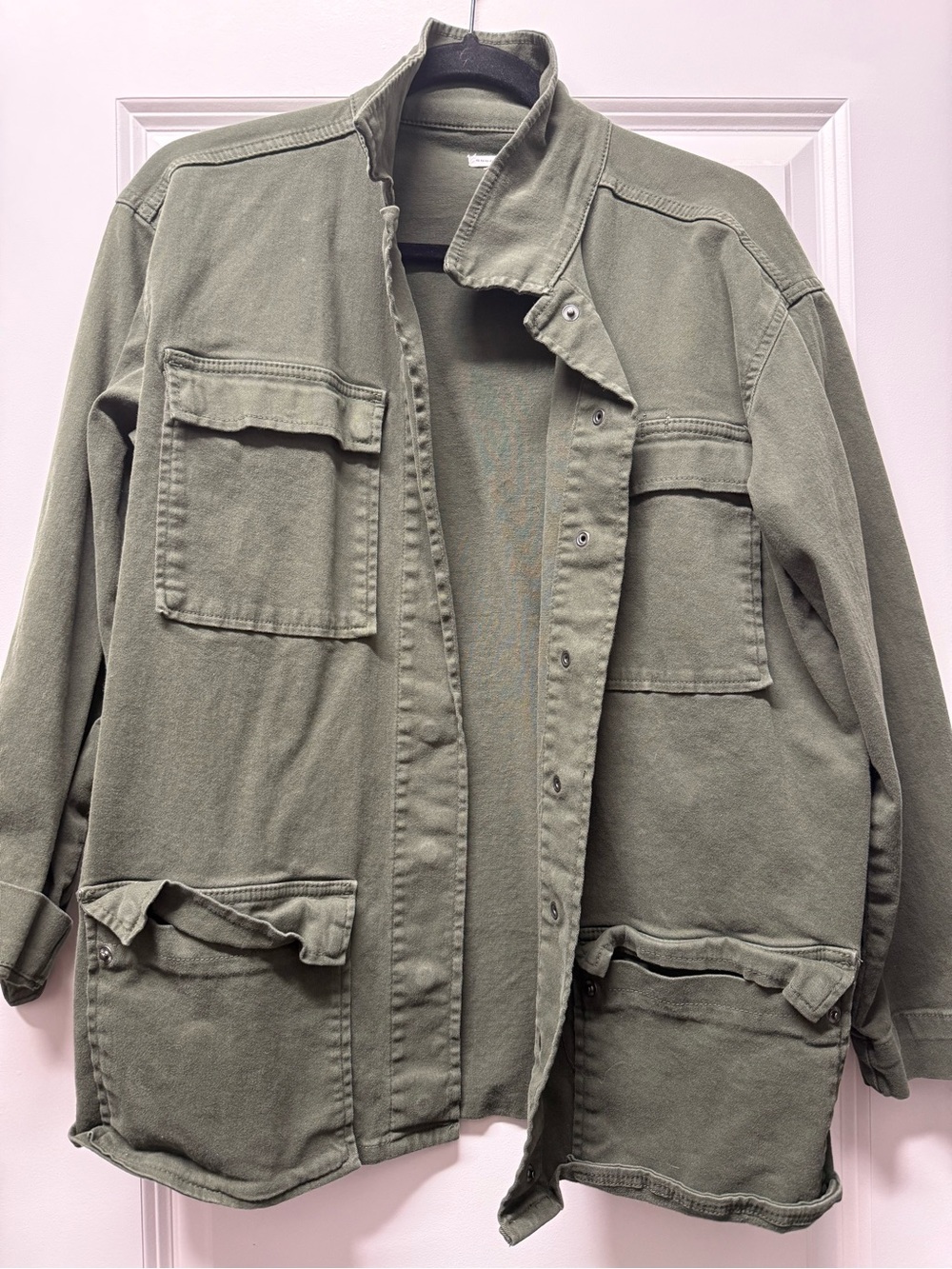 Good American Olive Green Military-Style Field Jacket